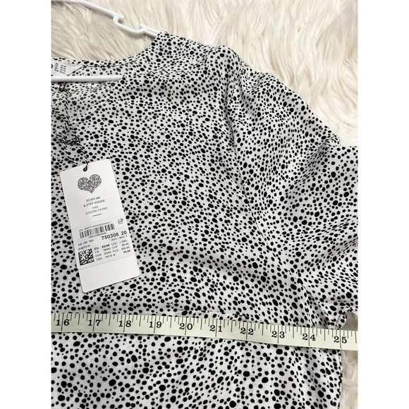 Studio Untold Peasant Maxi Dress White Black Spotted Print Dress NWT Size 16/18 - Picture 7 of 8